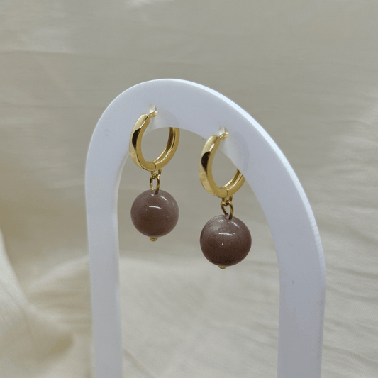 Creolen 'Moonlight Shadow' -  mit Mondsteinperle